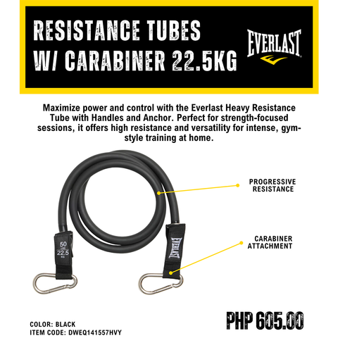 Everlast Resistance Tube w/ Carabiners 22.5 KG