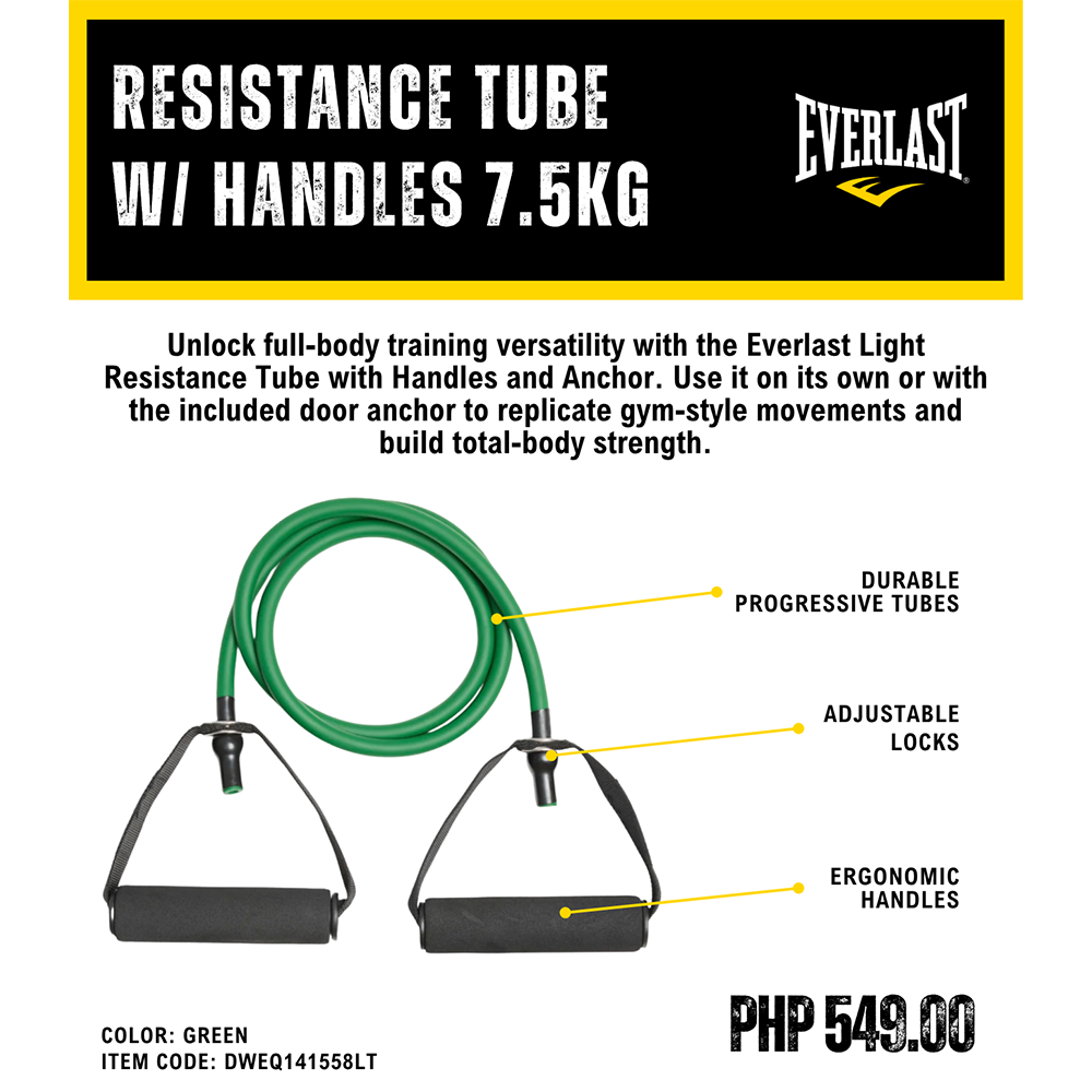Everlast Resistance Tube with Handles Light