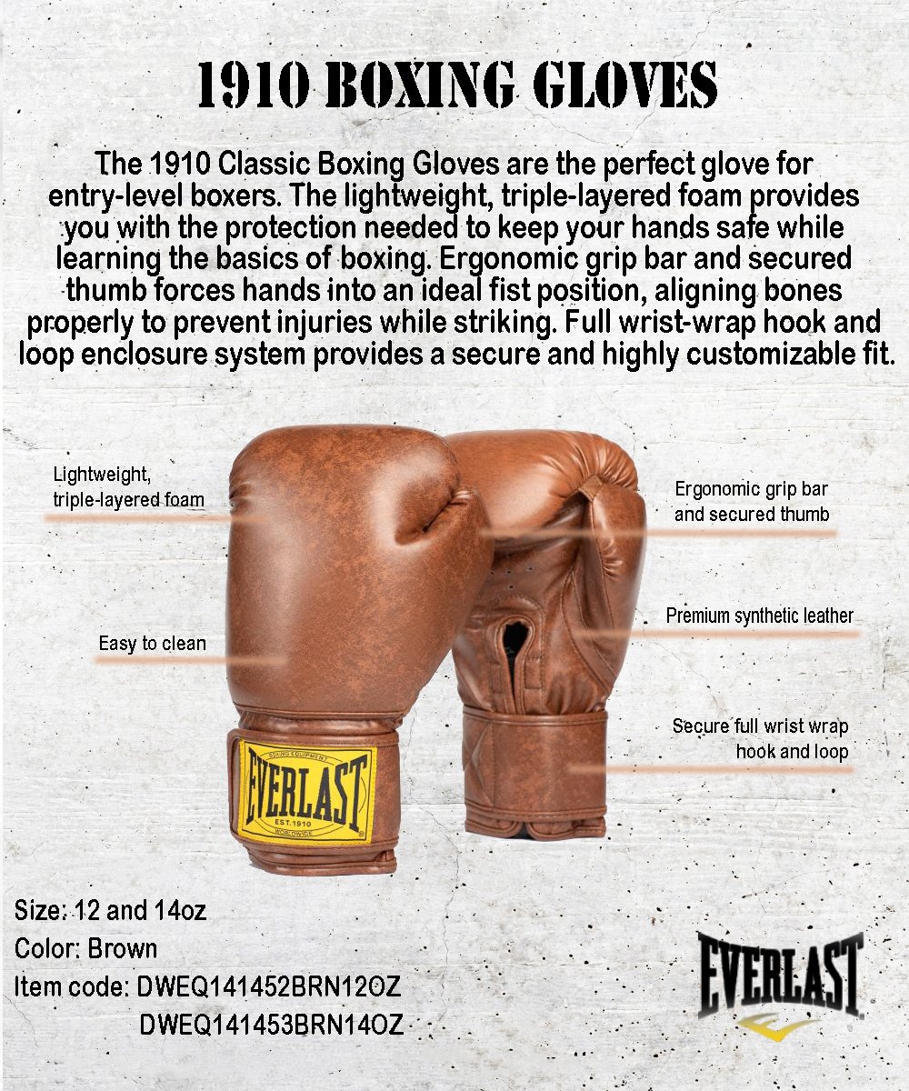 Everlast 1910 Boxing Gloves - Brown